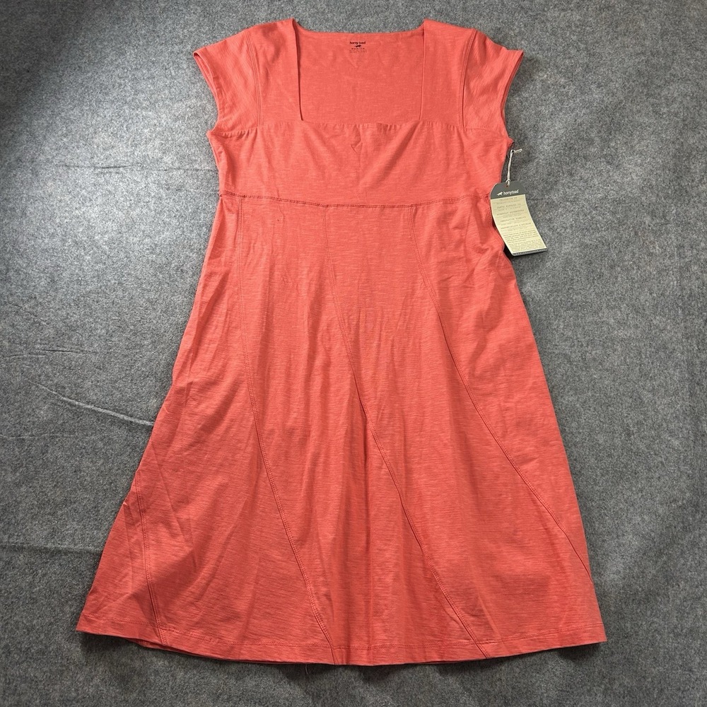 Toad And Co Coral Dress M Summer Organic Cotton Blend Mimosa Beach Travel